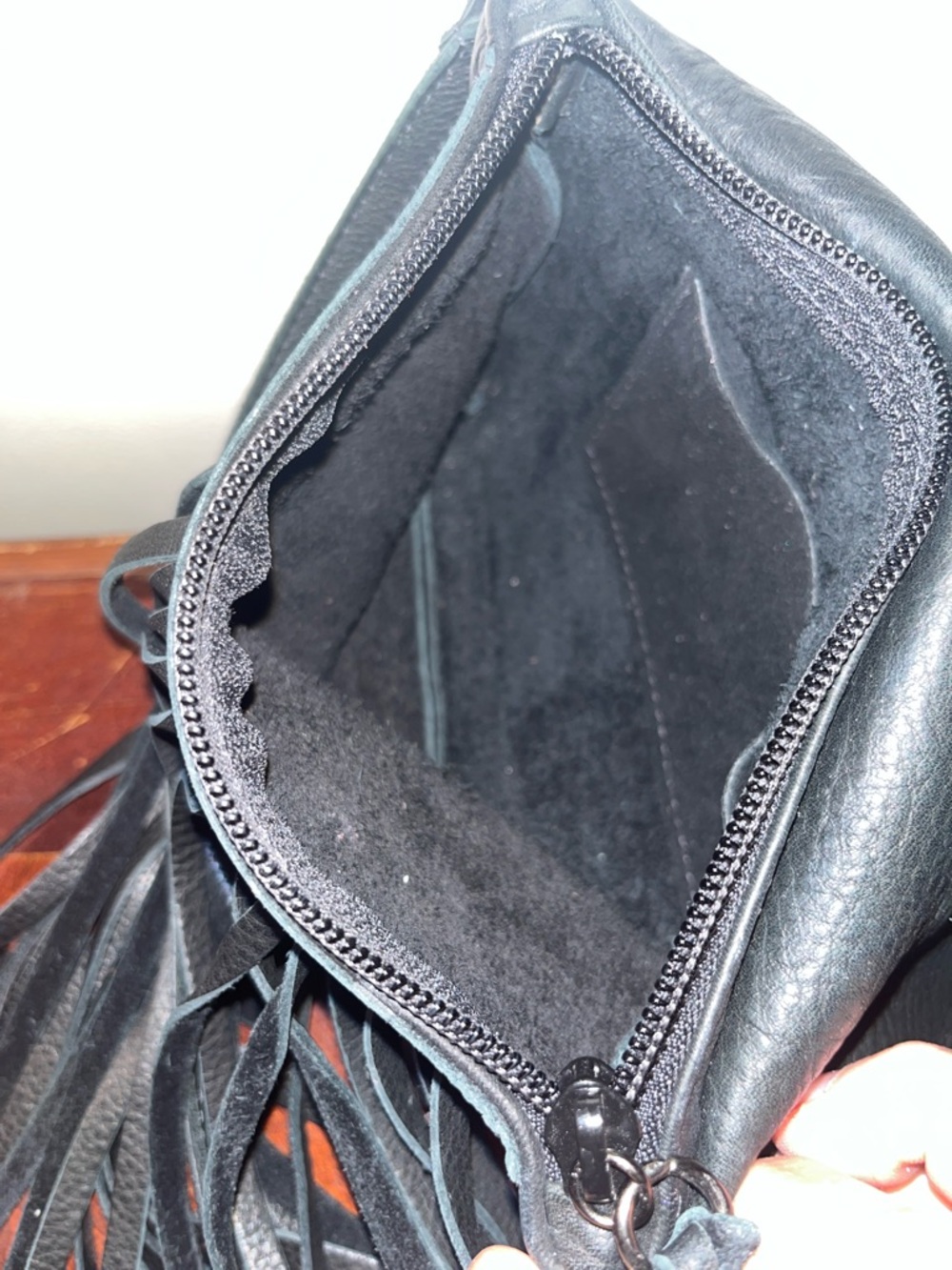Leatherock Silver Leopard Fringe Crossbody - Picture 5 of 6